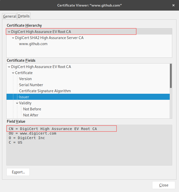 SSL Root certificate
itself